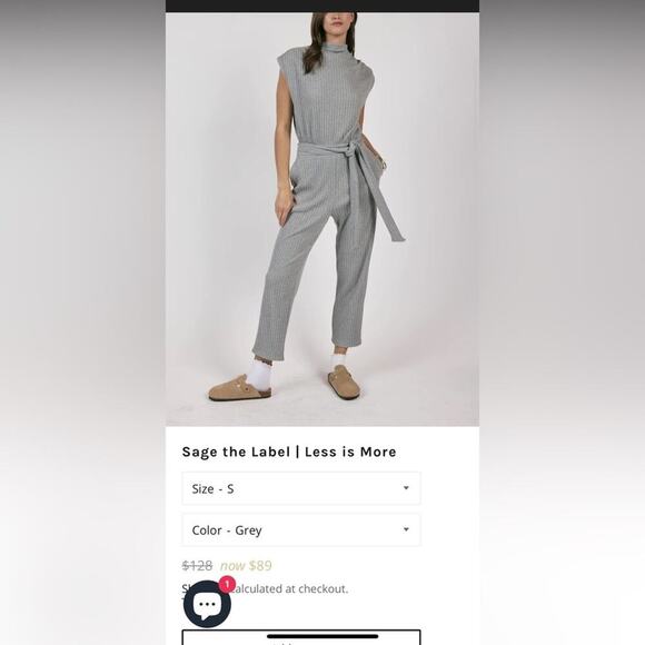 Sage Pants - Sage Ribbed Knit Jumpsuit in Gray